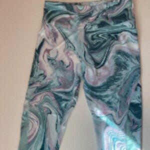Old Navy Active High Rise Leggings Marble Purple, White and Blue